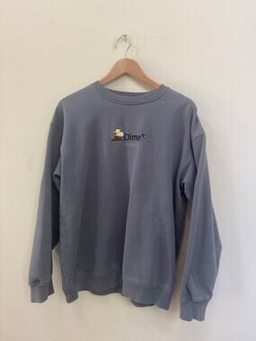 Dime MTL Sweatshirt Mens Large Gray Crewneck Heavy Pullover Skateboard Medium